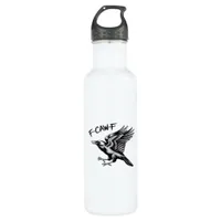 Funny Crow F-Caw-F Essential Minimal Clean Stainless Steel Water Bottle