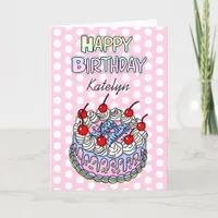 Happy Birthday | Whimsical Cake  Card