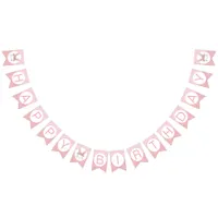 Pink Glitter Bunny Happy Birthday Party Banner