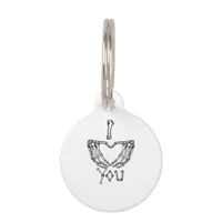 Skeleton Hands Making A Heart Subtle Expression Pet ID Tag