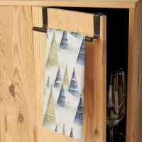 Blue Gold Christmas Pattern#8 ID1009 Kitchen Towel