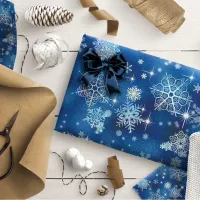 Prettiest Snowflakes Pattern Blue ID846 Wrapping Paper