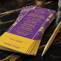 Purple & Gold School College Class Reunion Raffle Tickets