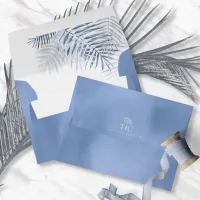 Lush Palm Leaf Wedding Blue ID956 Envelope