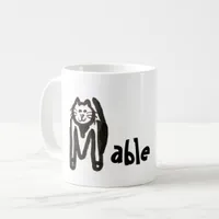 Mug - Name with Initial Cat Letter M