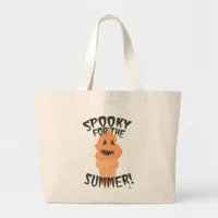   Spooky Summer Funny Summerween Cartoon Cone Large Tote Bag
