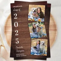 Budget Rustic Wood Photo Graduation Announcement