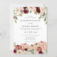 Rustic Modern Pumpkins Country Fall Wedding   Invitation