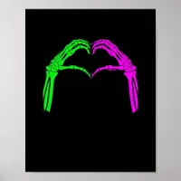 Skeleton Hands Heart Sign Retro Halloween Retro Vi