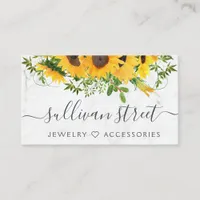 Marble Sunflower Jewelry Boutique Business Card