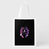 Heart Skeleton Hands - Halloween Pastel Goth Eyeba Grocery Bag