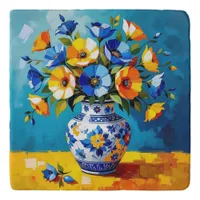 Beautiful Vase of Flowers  Trivet