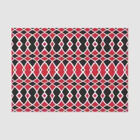 Red Black White Op Art Mosaic Geometric Pattern Tissue Paper