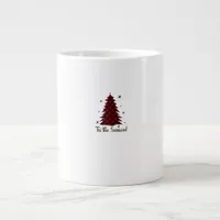 Tis The Season Red Plaid Christmas Tree Giant Coffee Mug