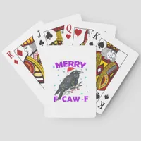 Funny Crow Christmas Classic Vintage Style Poker Cards