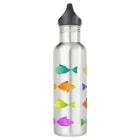 Cute colorful sea fish  stainless steel water bottle