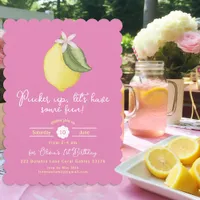 Pink Lemon Birthday Invite – Scalloped Lemonade 
