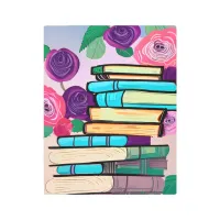 Illustration of Books and Flowers Digital Art