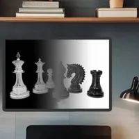 Black and White Chess Strategy Game Poster