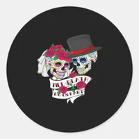 Till Death Do Us Part Skull Classic Round Sticker