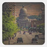 State Capital  in Boise, Idaho Square Sticker