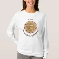 Peace & Joy Pink Gold Family Name Christmas T-Shirt