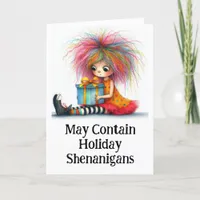 ** Colorful 10 Whimsical Christmas Girl Gift AP97 Thank You Card