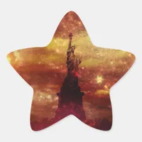 Lady Liberty red and yellow stars Star Sticker