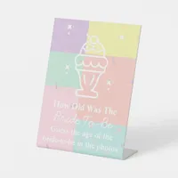 Retro Guess How Old the Bride Game Pedestal Sign
