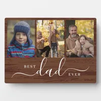 Best Dad Ever Woodgrain Fathers Day Photo Collage Plaque