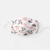 Cute Pink Watercolor Spring Floral Adult Cloth Face Mask