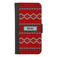 Southwest Mesas Red & Turquoise Personalized  iPhone 8/7 Wallet Case