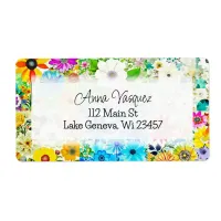 Beautiful Watercolor Floral Label