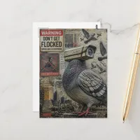 The Spy Pigeons With Warning Signs Postcard