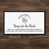 Recipe Request Card Black & White Bridal Shower