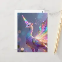 unicorn peacock hybrid  postcard
