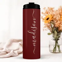 Personalized Burgundy Bridesmaid Thermal Tumbler