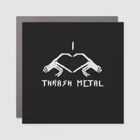 Thrash Skeleton Hands Heart Classic Car Magnet