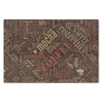 Coffee on Burlap Word Cloud Brown ID283 Tissue Paper