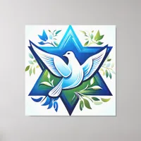 Peace Dove and Star of David Canvas Print