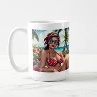 Red Bikini, Sunglasses and Bandana Woman   Coffee Mug