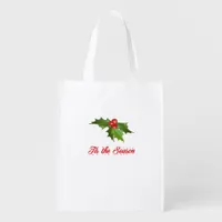 Merry Christmas Mistletoe Grocery Bag
