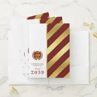 Red Gold School College University Graduation Day Pocket Folder