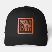 Funny Semicolon Revival Society Leather Patch Hat