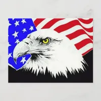 Bald Eagle and American Flag Postcard