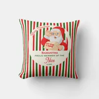 Santa Father Christmas Nice List Proud Member Throw Pillow