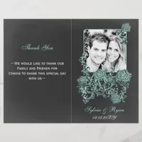 chalkboard Floral Folding Photo wedding programs