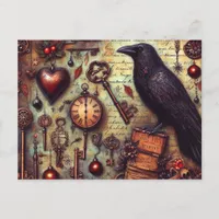 Poe Raven Collage Postcard