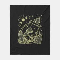 Goblincore Aesthetic Cottagecore Academia Mushroom Fleece Blanket