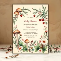 Rustic Woodland Nature Boho Baby Shower Invitation